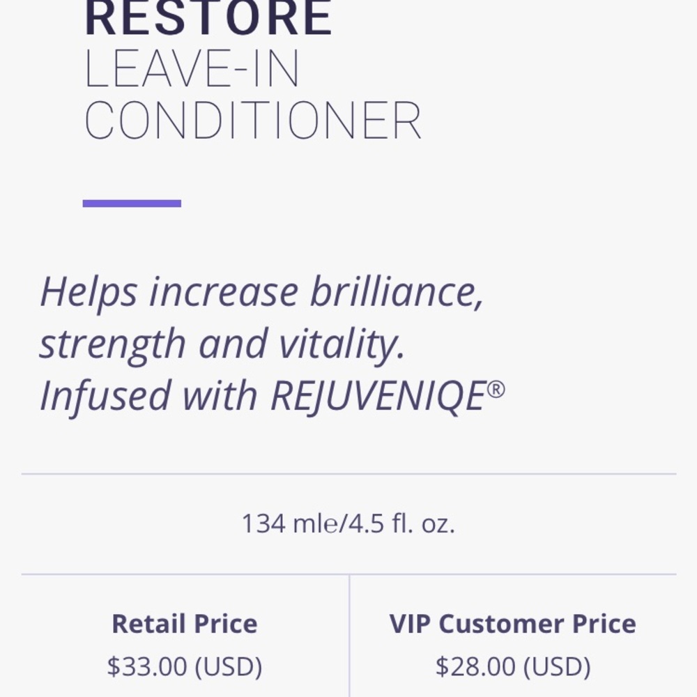 Restore Leave in Conditioner & 7 samples - Picture 2 of 2